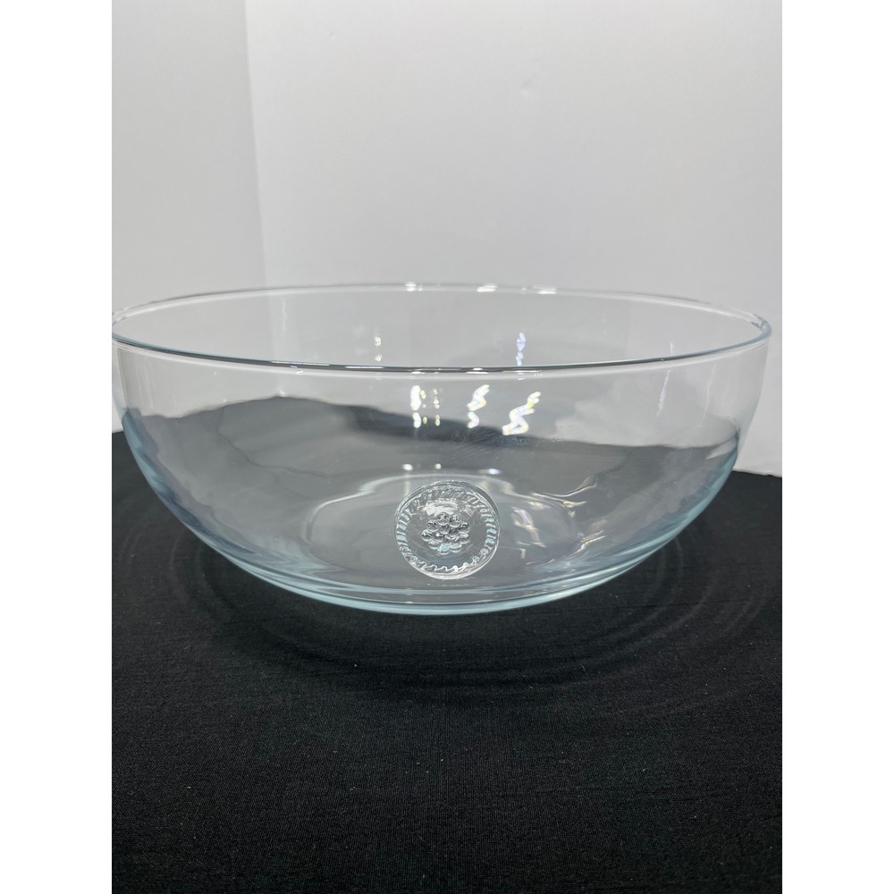 Juliska Berry and Thread Clear Glass Large Serving Bowl B709/C Made in Portugal